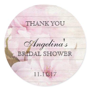Rustic Vintage Floral  Thank You Classic Round Sticker