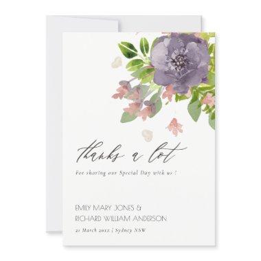 RUSTIC VIOLET PINK WILD FLOWER & FOLIAGE Thank You