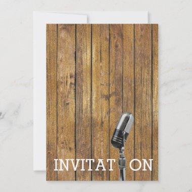 Rustic Vip Festival Shower Personalized Invitations