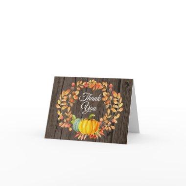 Rustic Watercolor Fall Pumpkin Thank You