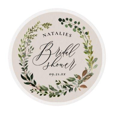 Rustic watercolor floral bridal shower party edible frosting rounds