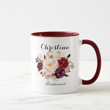 Rustic Watercolor Floral Bridesmaid Mug