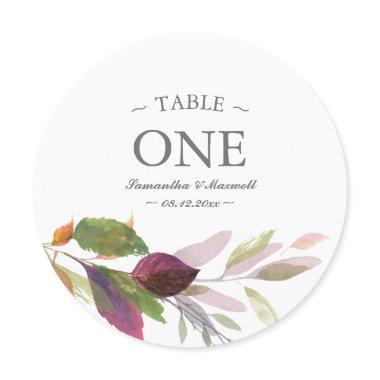 Rustic Watercolor Greenery Table Number