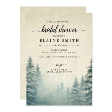 Rustic Watercolor Pine Forest