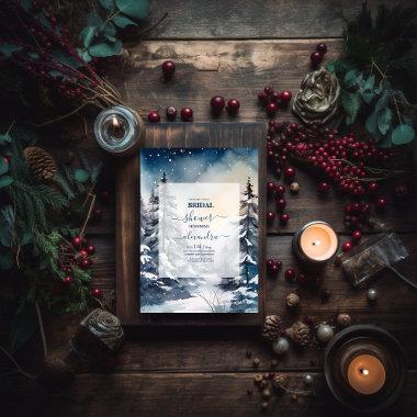 Rustic Watercolor Pine Tree Bridal