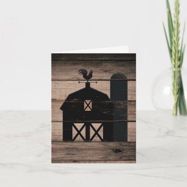 Rustic Weathered Wood Black Barn Country Thank You