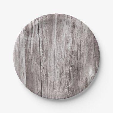 Rustic Weathered Wood Texture Paper Plates