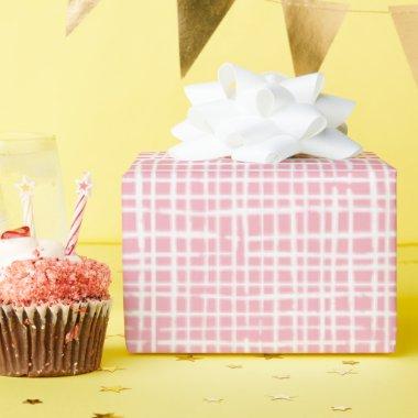 Rustic Weave Pattern Modern Pretty Pink Wrapping Paper