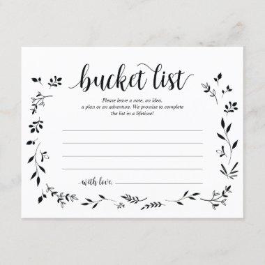 Rustic Wedding bucket list Card, Advice Card