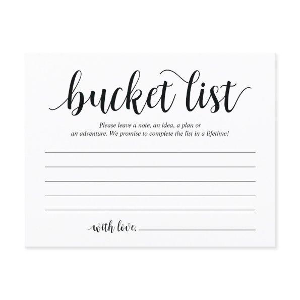 Rustic Wedding bucket list Card, Advice Card