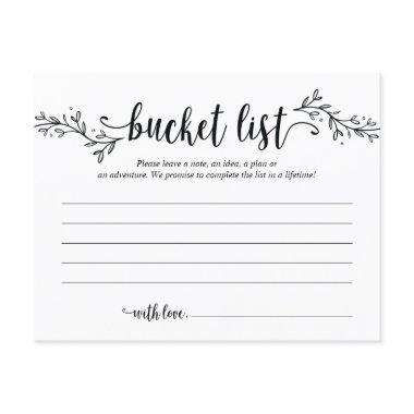 Rustic Wedding bucket list Card, Advice Card