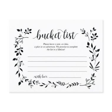 Rustic Wedding bucket list Card, Advice Card