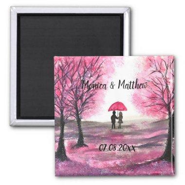Rustic wedding love couple cherry blossoms tree ma magnet