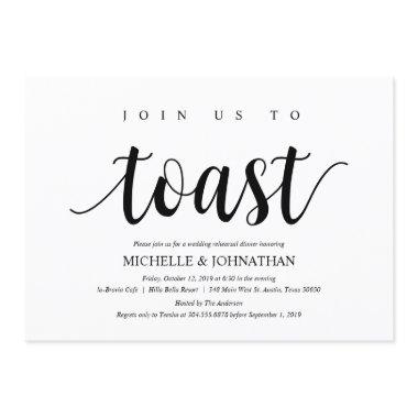 Rustic Wedding Rehearsal Dinner, Black and White Invitations