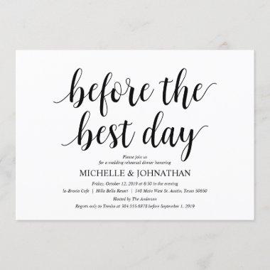 Rustic Wedding Rehearsal Dinner, Black and White Invitations