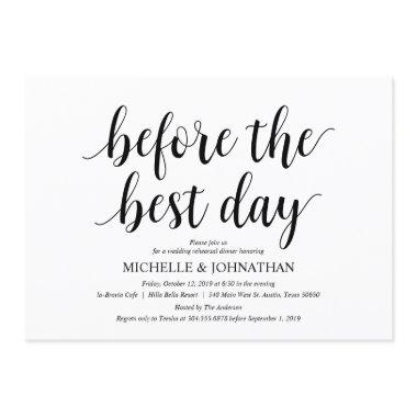 Rustic Wedding Rehearsal Dinner, Black and White Invitations