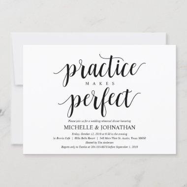 Rustic Wedding Rehearsal Dinner, Black and White Invitations