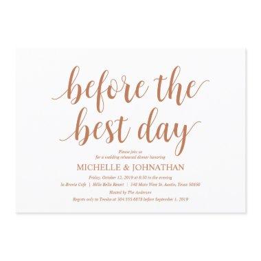 Rustic Wedding Rehearsal Dinner, Modern Copper Invitations