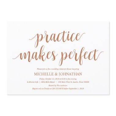 Rustic Wedding Rehearsal Dinner, Modern Copper Invitations