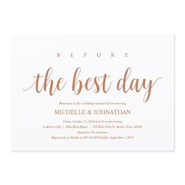 Rustic Wedding Rehearsal Dinner, Modern Copper Invitations