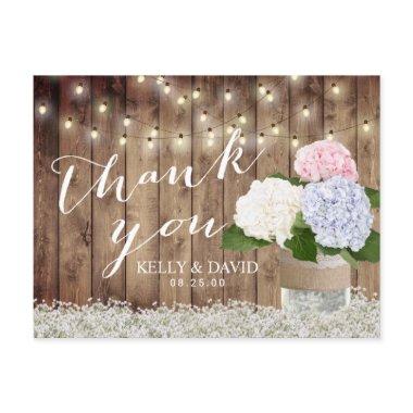 Rustic Wedding Thank You Hydrangea & Baby's Breath PostInvitations