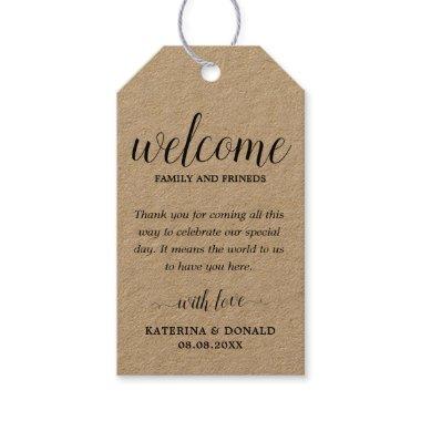 Rustic Wedding Welcome Favor Bags Gift Tags