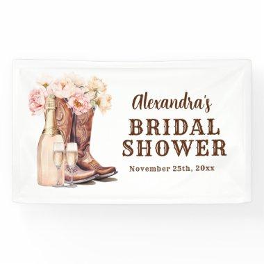 Rustic WELCOME Boots Bubbly Cowgirl BRIDAL SHOWER Banner