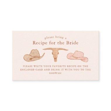 Rustic Western  Recipe Request Enclosure