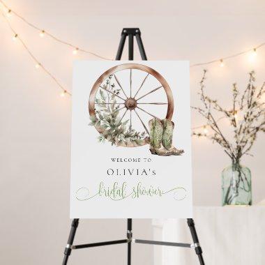 Rustic Western Calligraphic Bridal Shower Welcome Foam Board