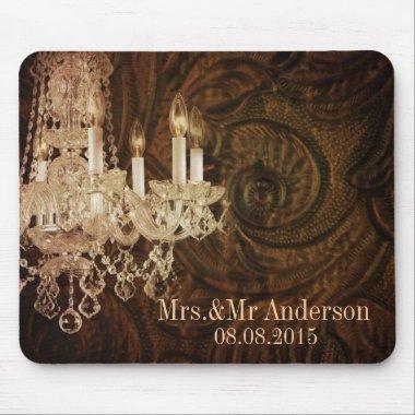 rustic western country chandelier wedding mouse pad