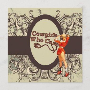 Rustic Western Country Cowgirl Bridal Shower Invitations