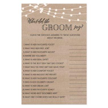 Rustic what did groom say  game