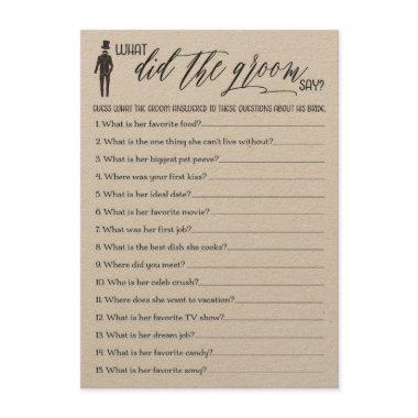 Rustic What Did the Groom Say  Game Enclosure