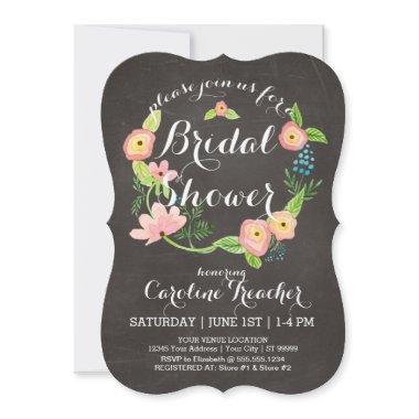 Rustic Whimsical Granny Chic Hipster Chalkboard Invitations