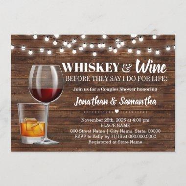 Rustic whiskey & wine before I do couples shower Invitations