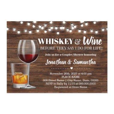 Rustic whiskey & wine before I do couples shower Invitations