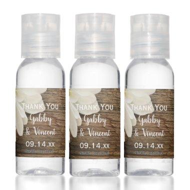 Rustic White Daisy and Barn Wood Wedding Favor Hand Sanitizer