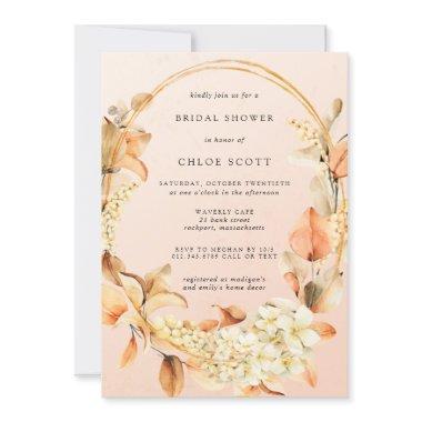 Rustic White Floral and Fall Leaves