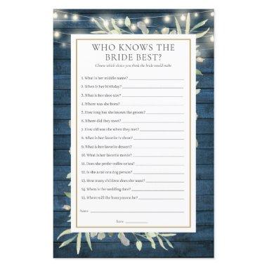 Rustic Who Knows The Bride Best  Game
