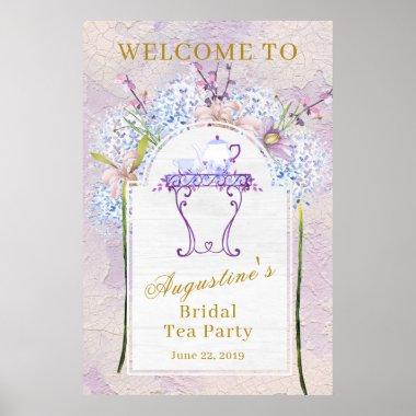 Rustic Wildflower Bridal Tea Welcome Poster
