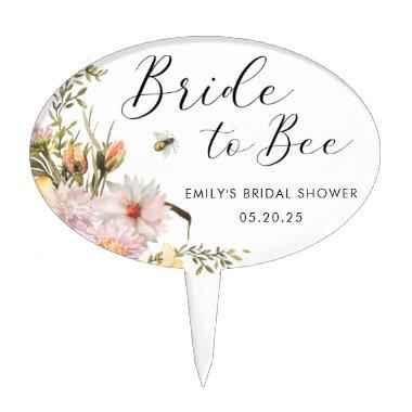 Rustic Wildflower Bride to Bee  Cake Topper