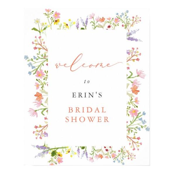 Rustic Wildflower Frame  Welcome Poster