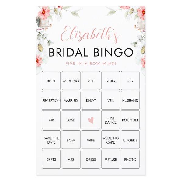 Rustic Wildflowers Bingo Game Invitations