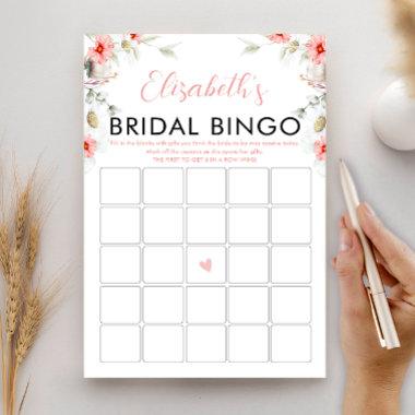 Rustic Wildflowers Bridal Shower Bingo Game Invitations