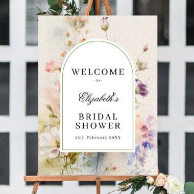 Rustic Wildflowers Bridal Shower Welcome Poster