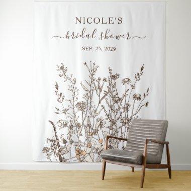 Rustic Wildflowers Fall Bridal Shower Backdrop