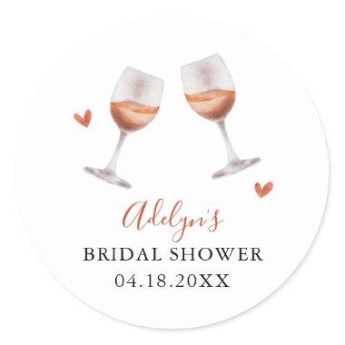 Rustic Wine Tasting Bridal Shower Favor  Classic Round Sticker
