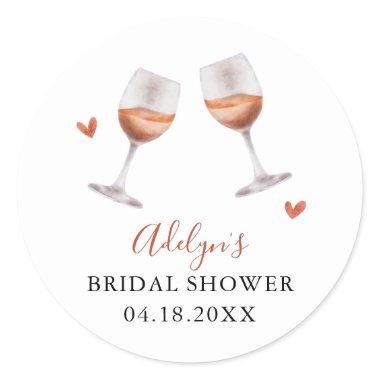 Rustic Wine Tasting Bridal Shower Favor  Classic Round Sticker