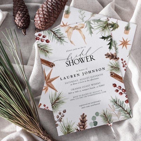 Rustic Winter Bow Evergreen Berry