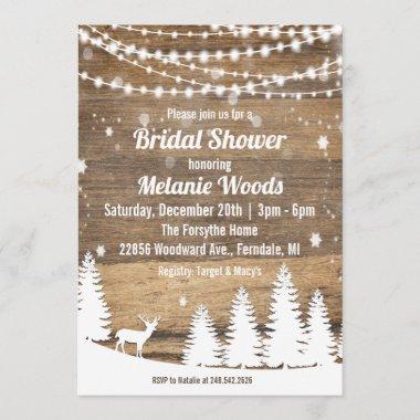 Rustic Winter Bridal Shower Invitations